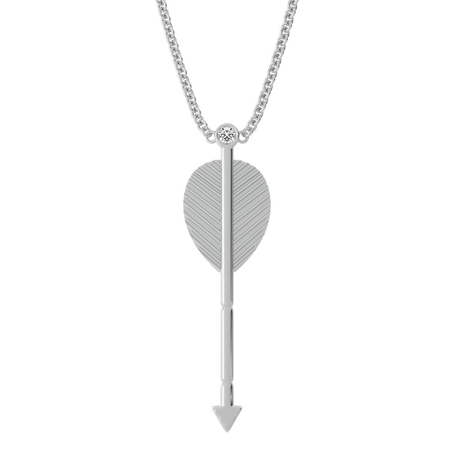Arrow Drop Pendant With Bezel Set Stone