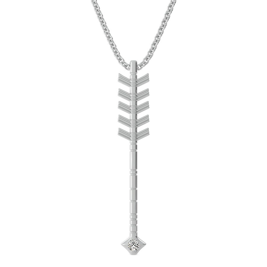 Tribal Arrow Drop Pendant With Bezel Set Stone