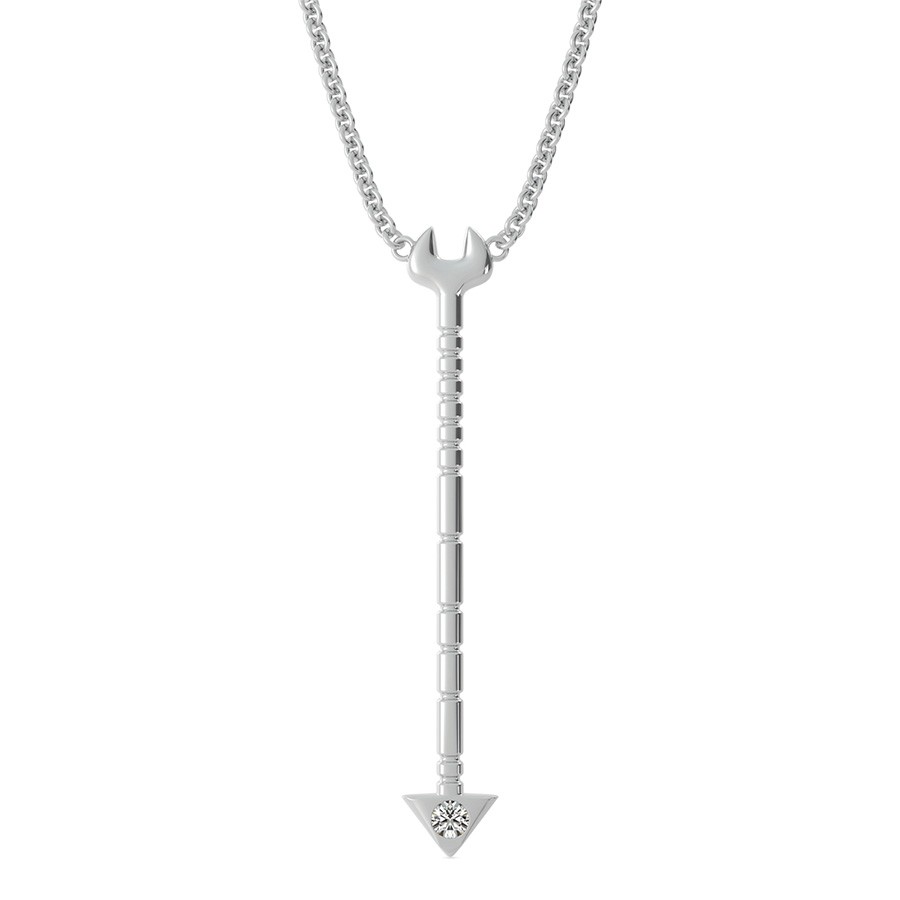 Tribal Arrow Drop Pendant With Bezel Set Stone