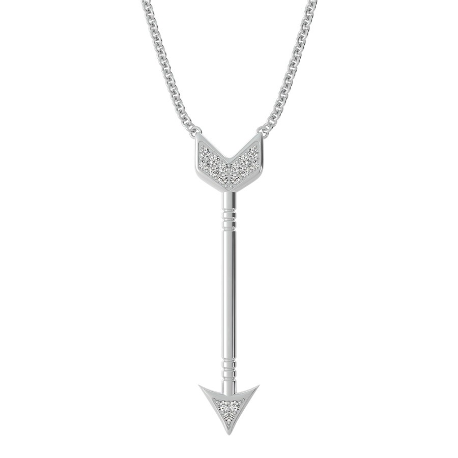 Arrow Drop Pendant With Pave Set Stones