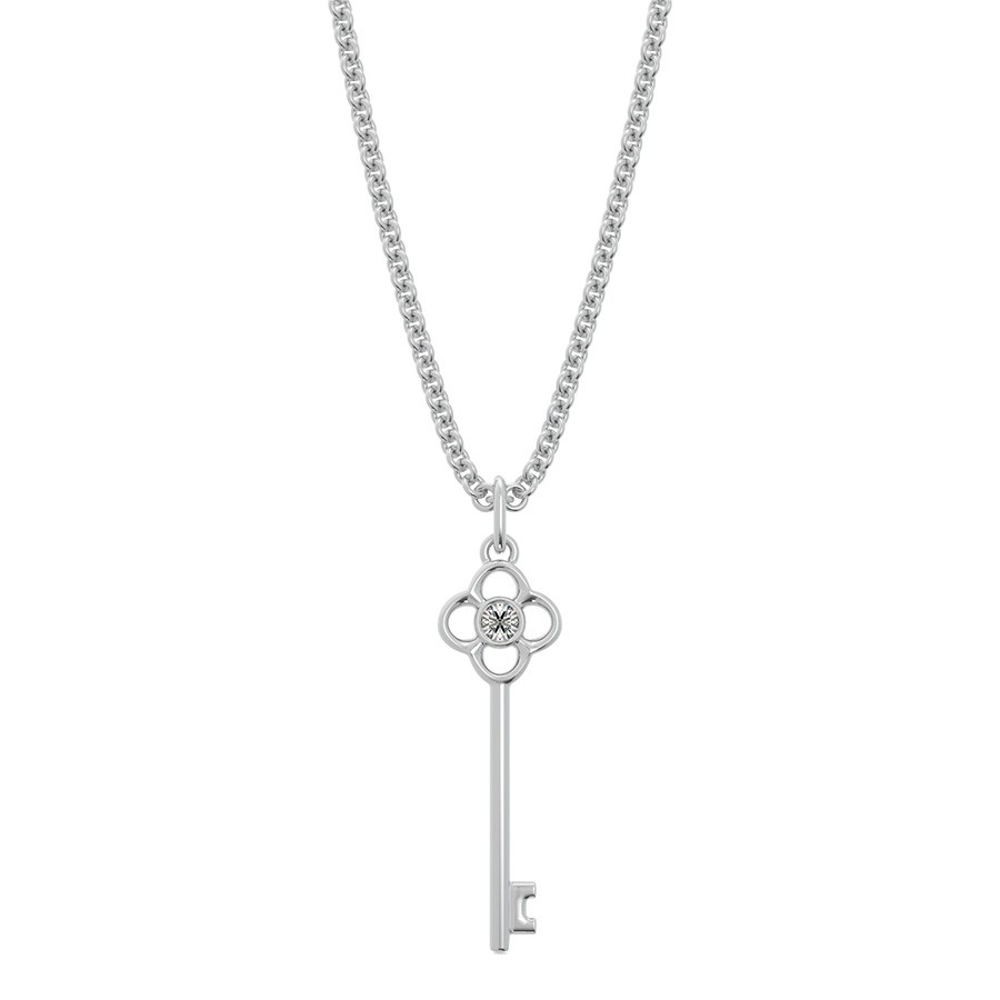 Victorian Key Pendant With Bezel Set Stone