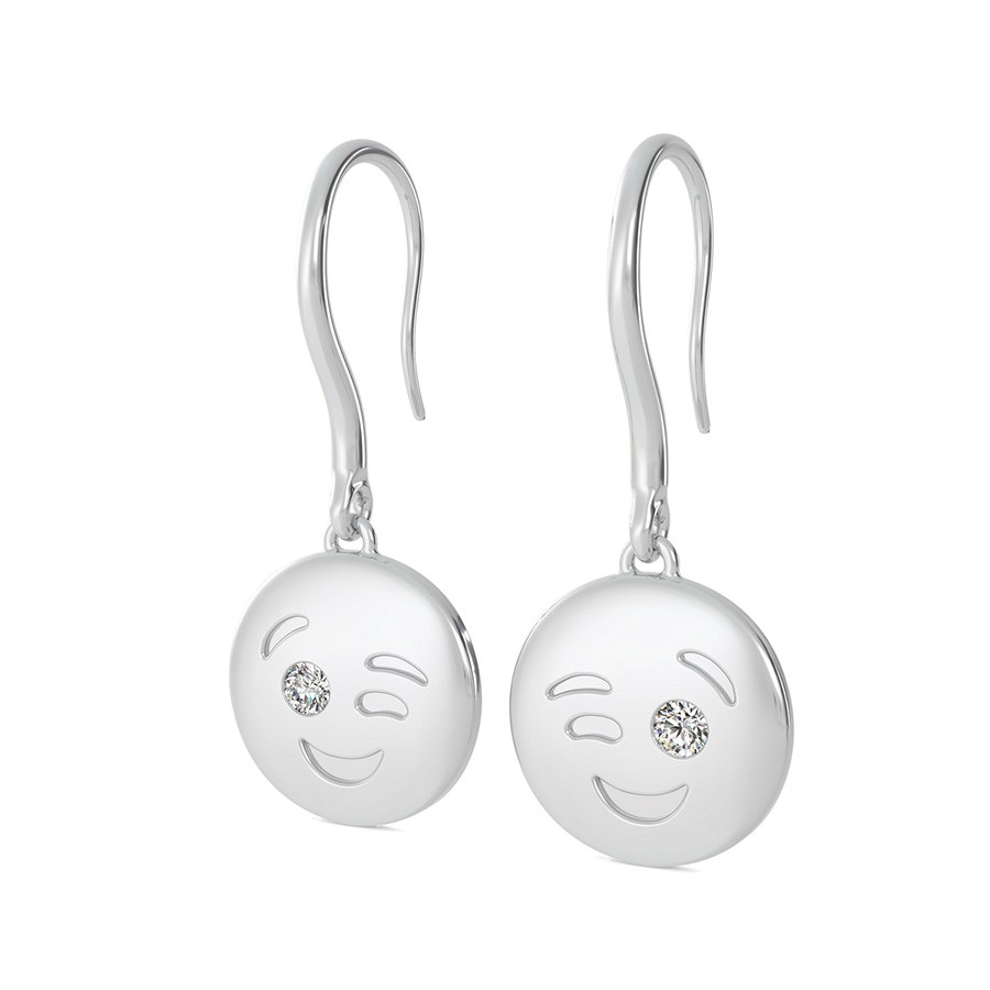 Winky Face Emoji Disc Earrings