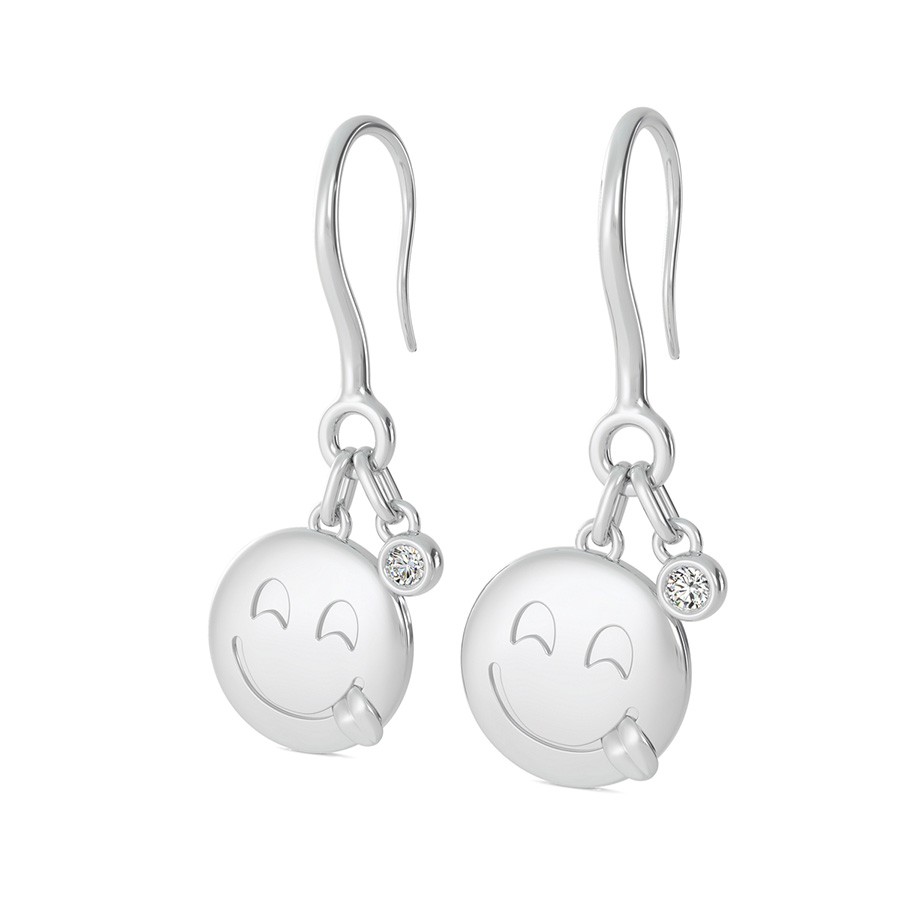 Silly Face Emoji Disc Earrings