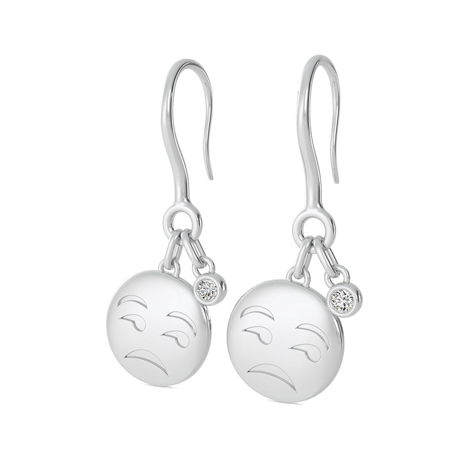 Unamused Emoji Disc Earrings