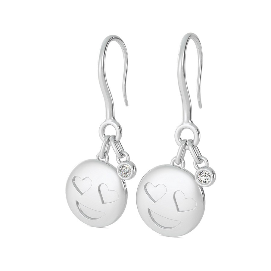 Heart Eyes Emoji Disc Earrings