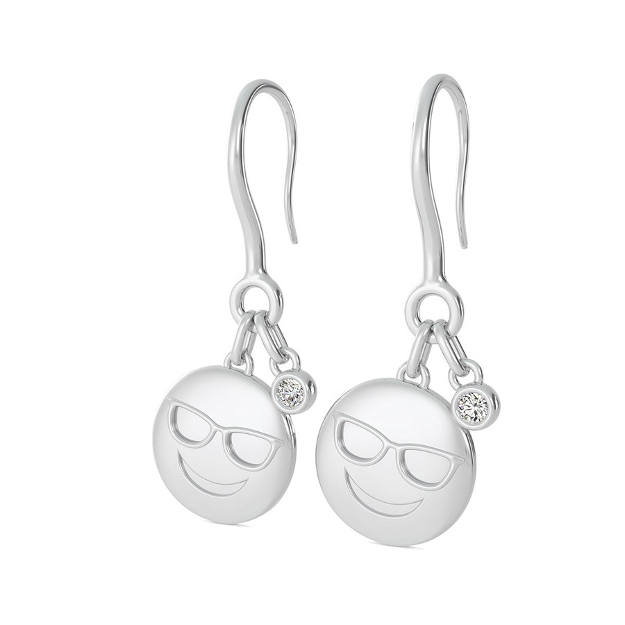 Sunglasses Emoji Disc Earrings