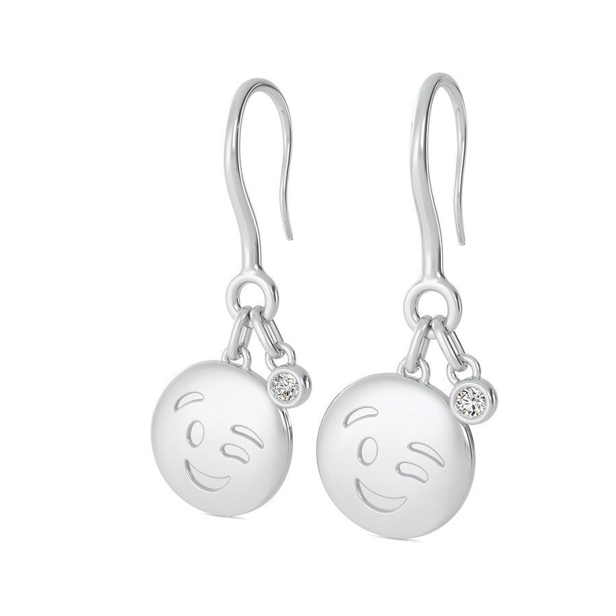 Winking Emoji Disc Earrings
