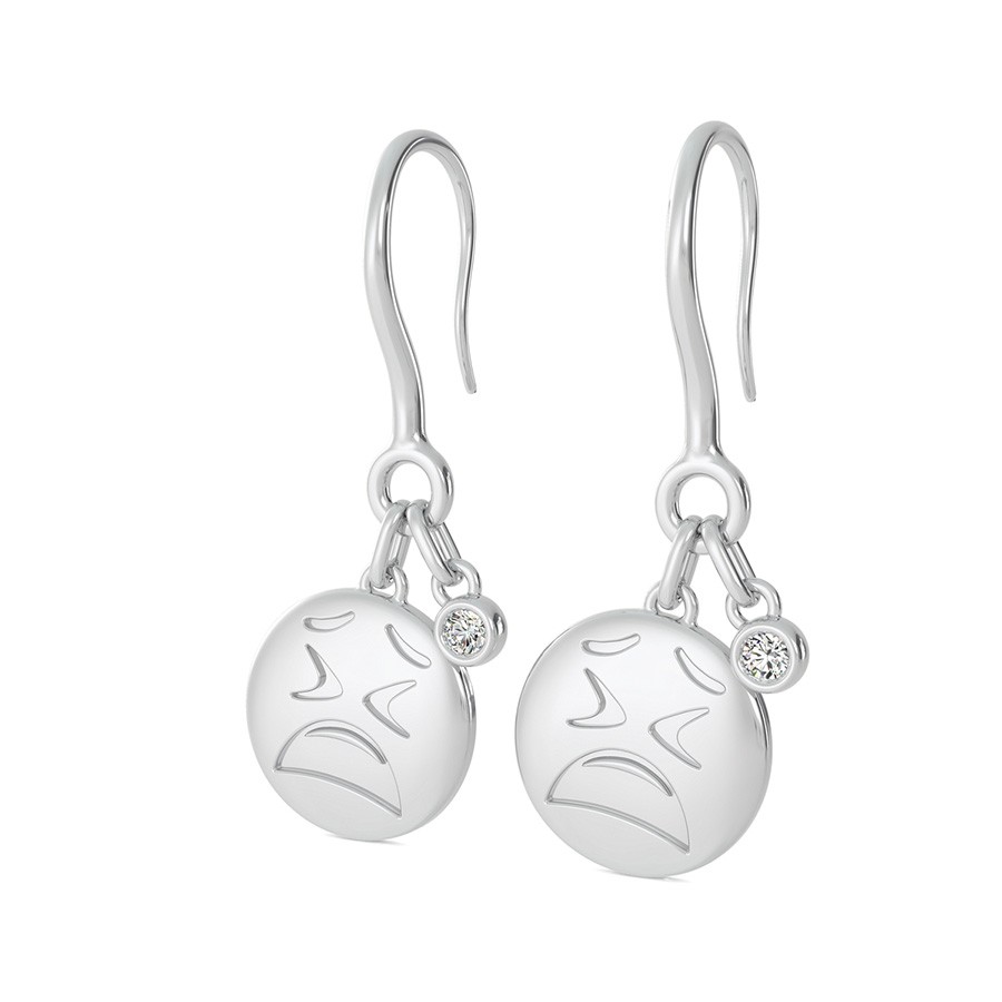 Crying Emoji Disc Earrings