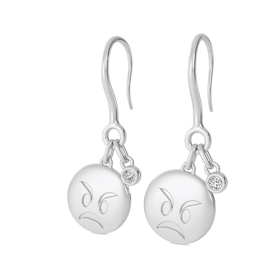 Angry Emoji Disc Earrings