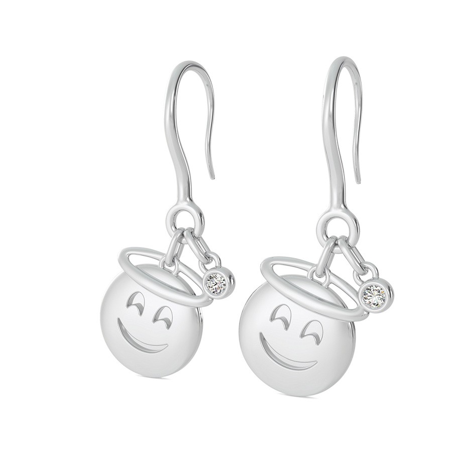 Angel Emoji Disc Earrings
