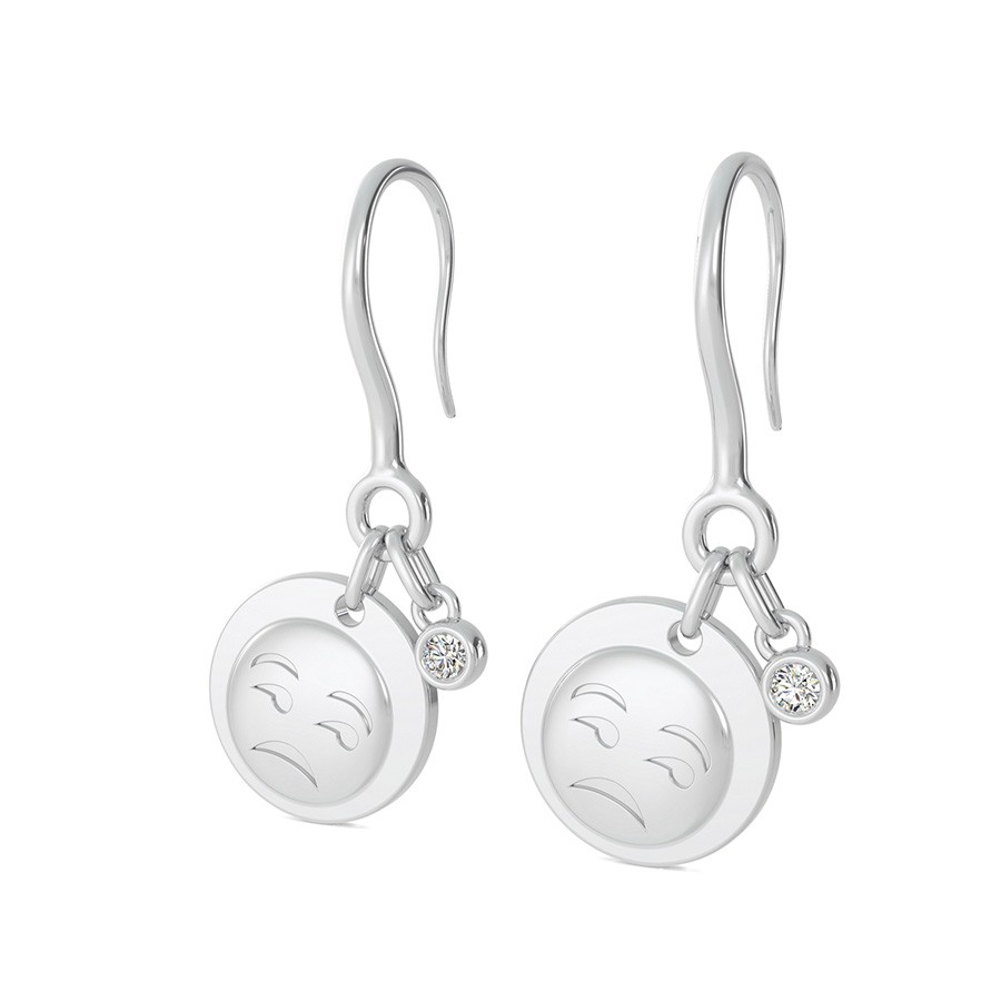 Unamused Face Emoji Disc Earrings