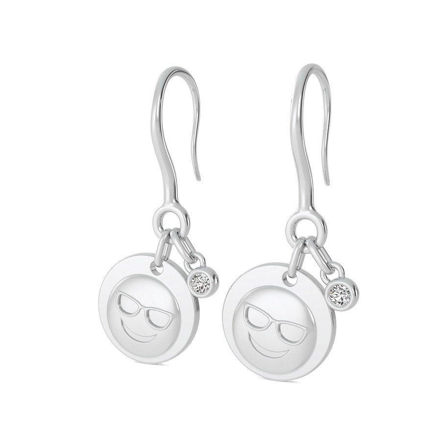 Sunglasses Emoji Coin Earrings