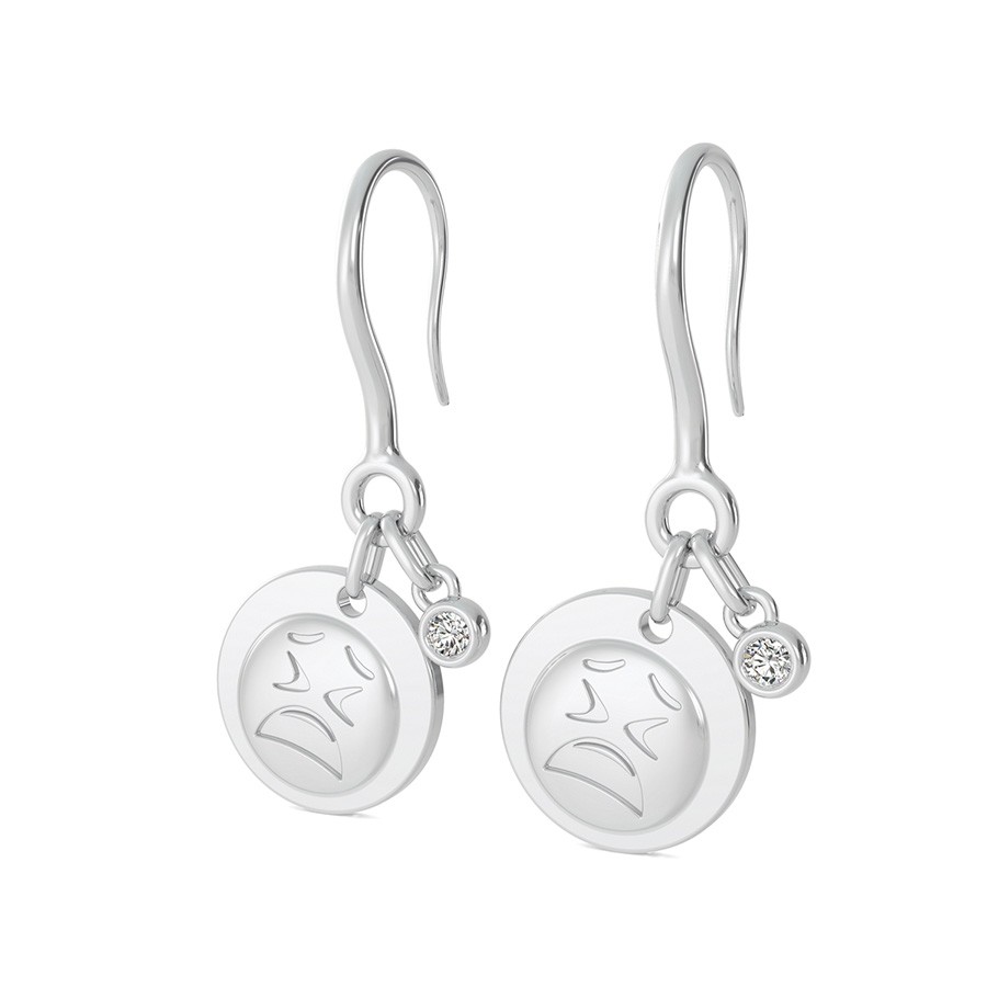 Crying Emoji Coin Earrings