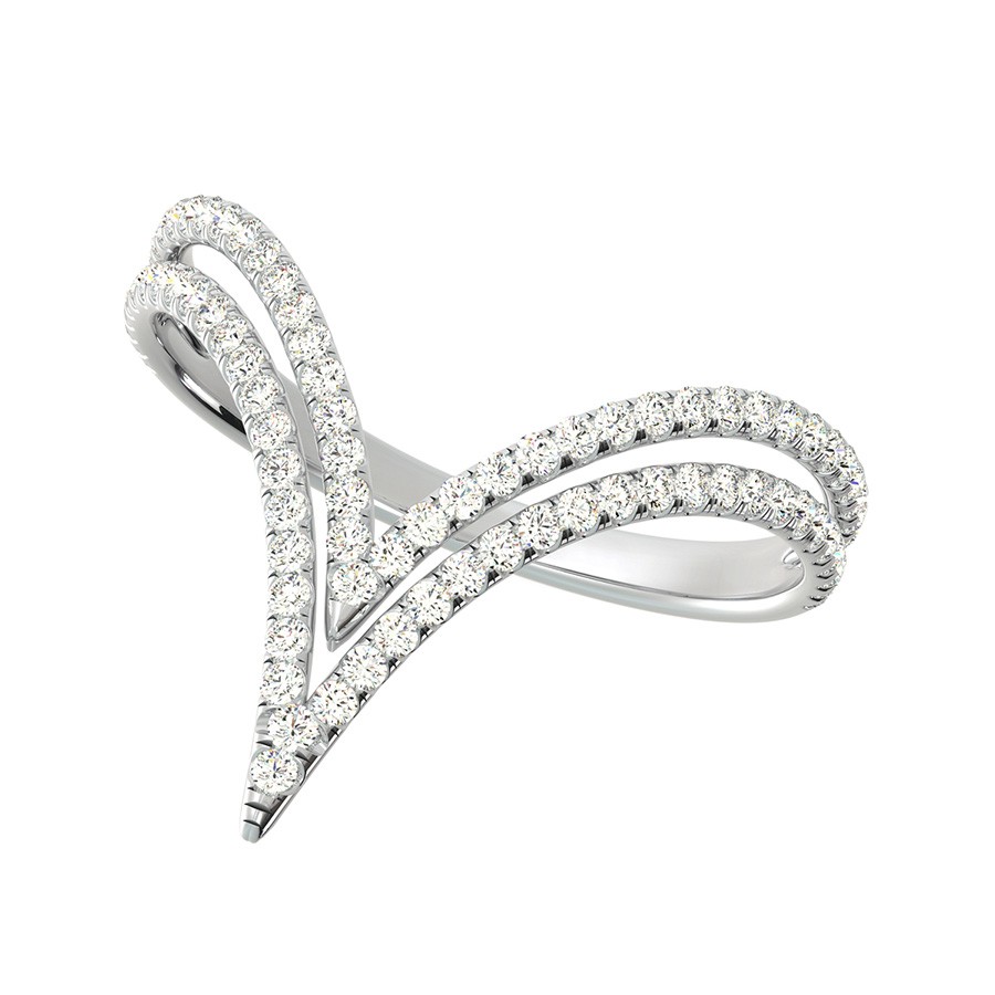 Double Row Skinny V Ring