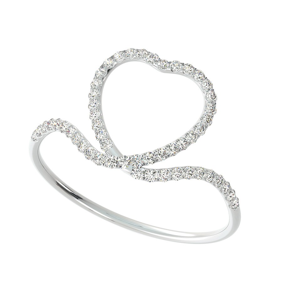 Scrolled Heart Skinny Ring