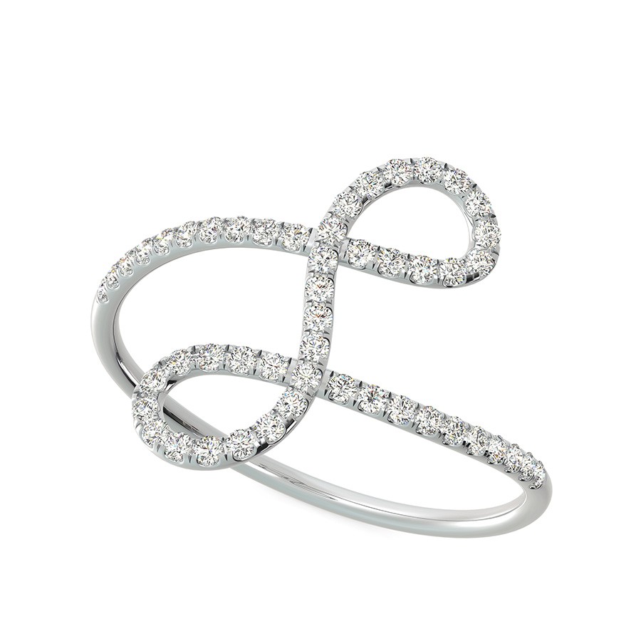 One Row Scrolled Skinny Ring