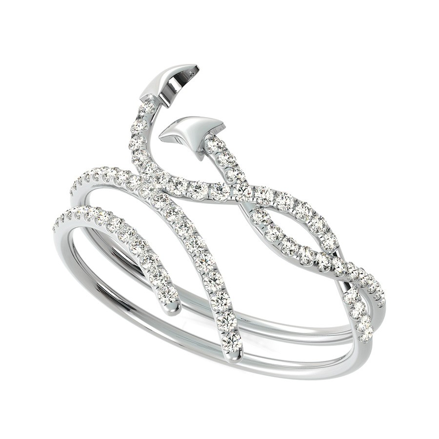 Two Arrows Twisting Skinny Ring