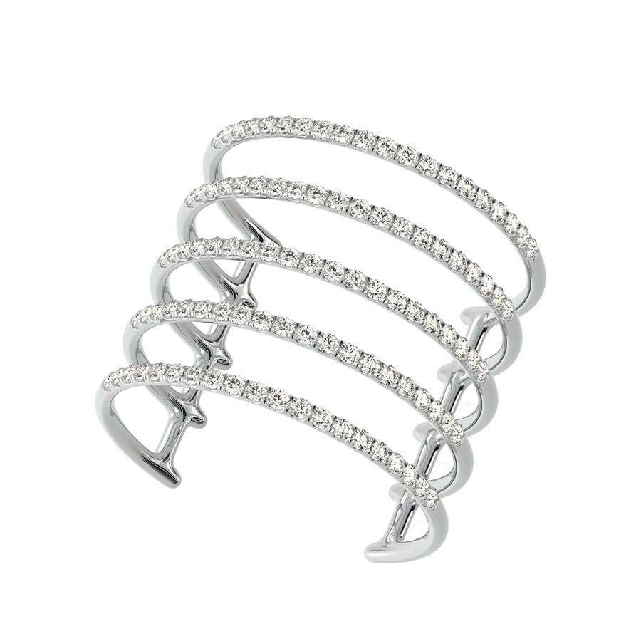 Five Row Wide and Skinny Ring