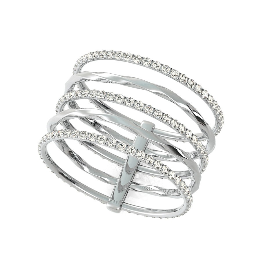 Five Row Eternity Skinny Ring