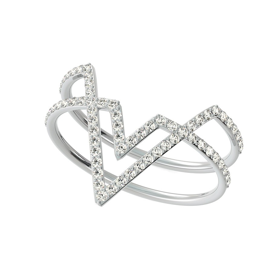Double Row Skinny V Ring
