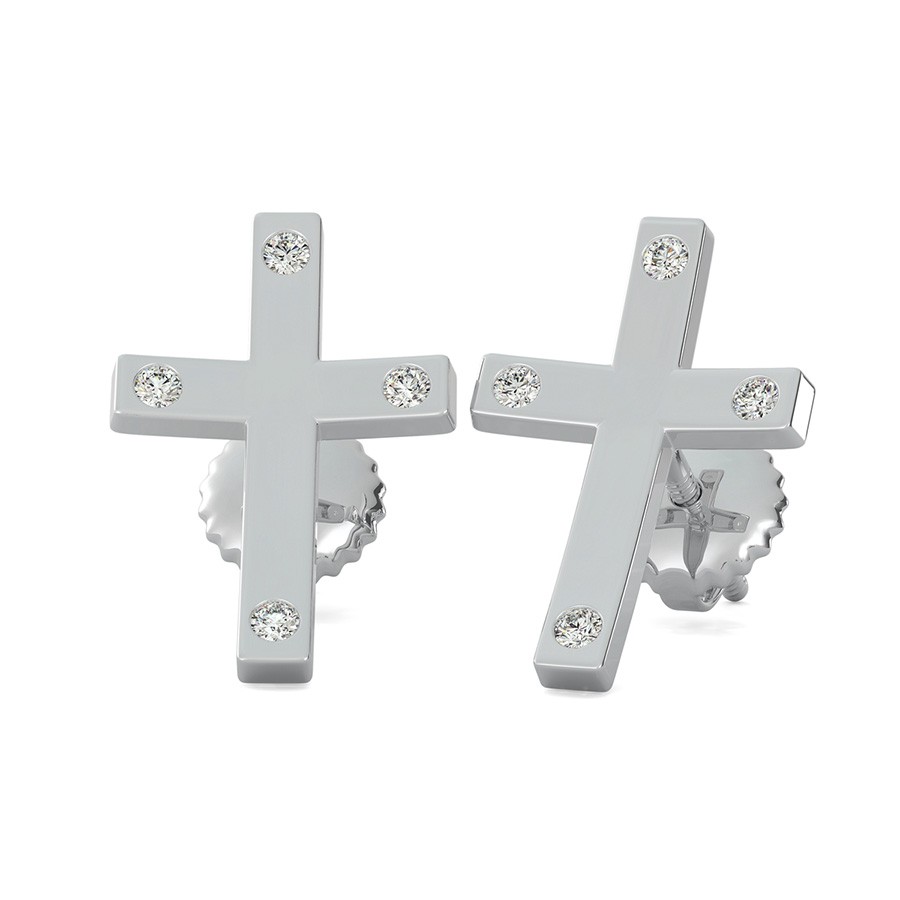 Cross Earrings With Stones