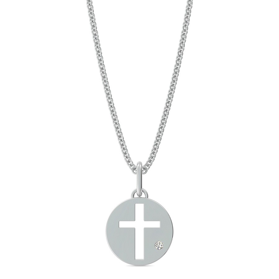 Cross Cut Through Coin Pendant