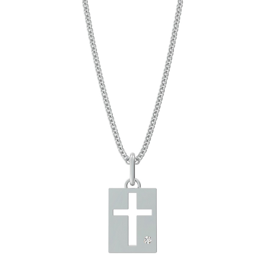 Cross Cut Through Rectagular Pendant