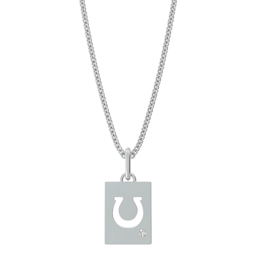 Horseshoe Cut Through Rectangular Pendant