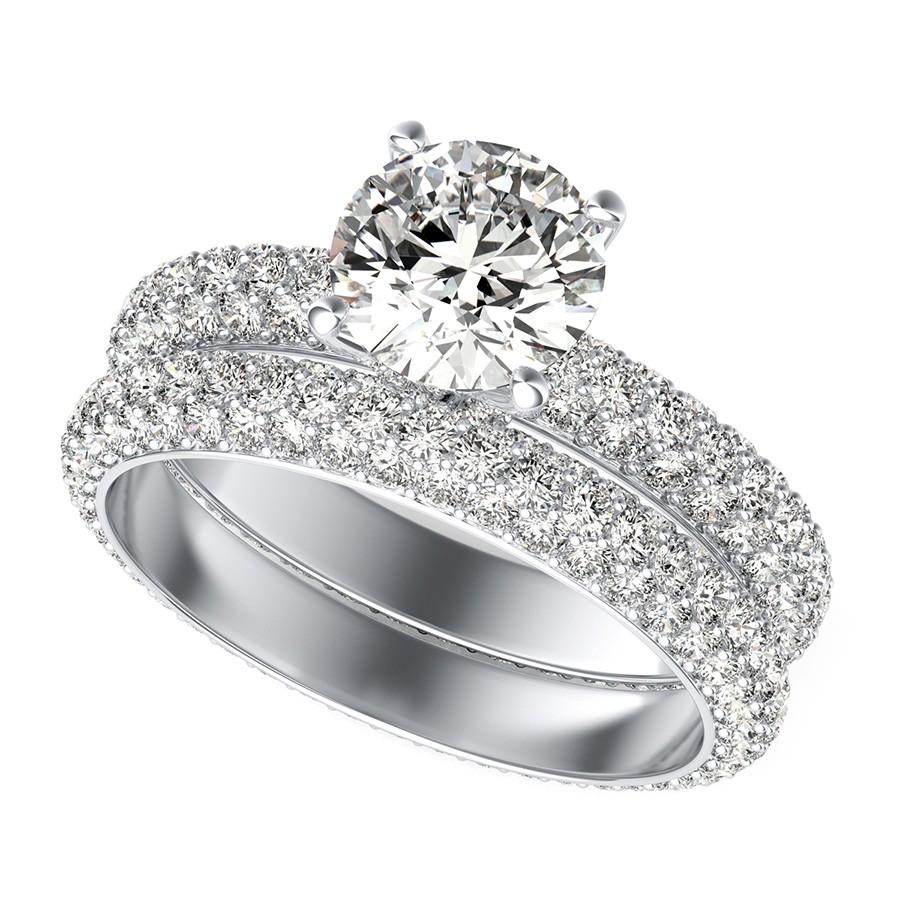 Dulce Royal Micro-Pave Eternity Engagement Set