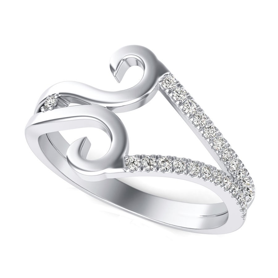 Split Shank Double Curl Fashion Ring