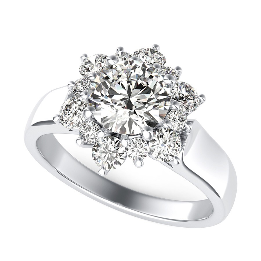 Floral Halo Engagement Ring