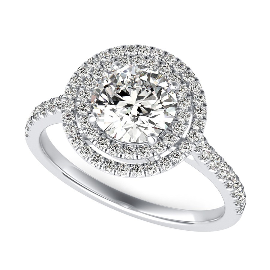 Double Halo Engagement Ring