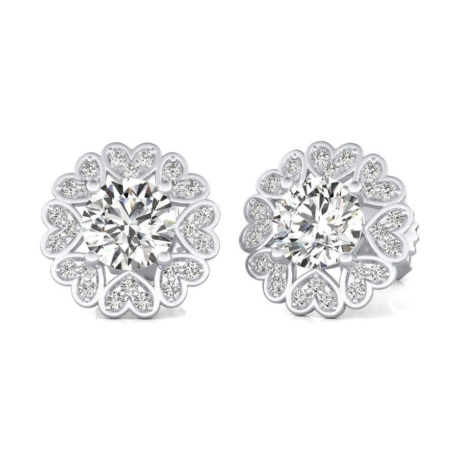 Heart Halo Stud Earrings