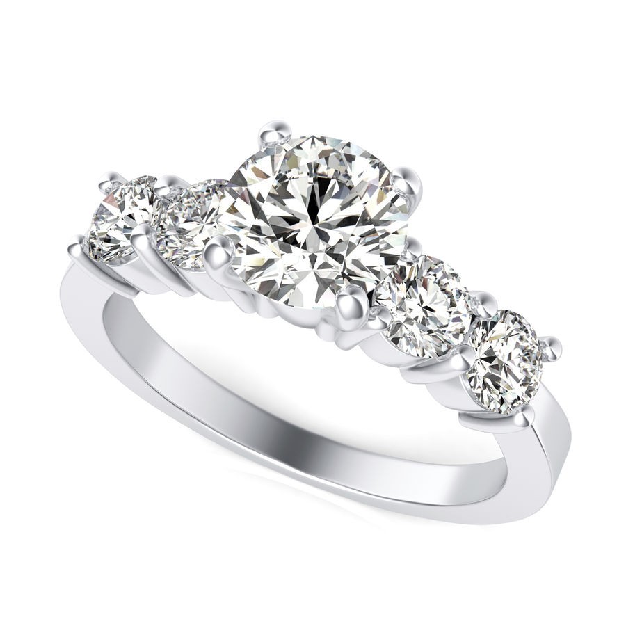 Side Stone Engagement Ring
