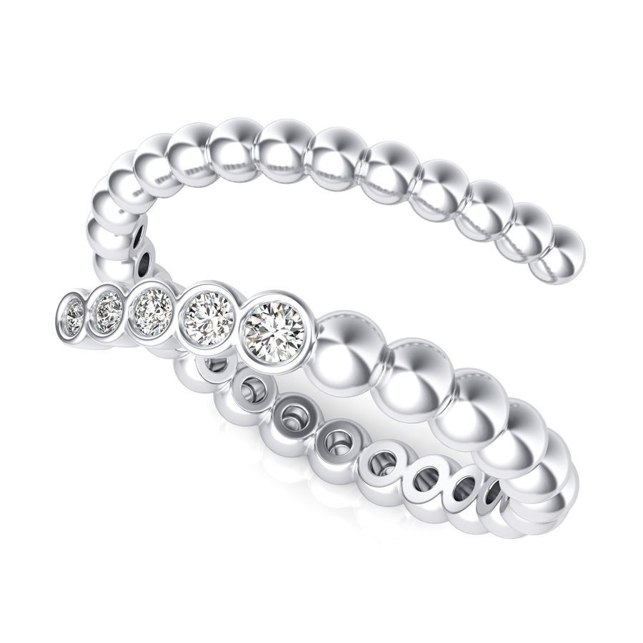 Graduated Bezel Open Ring