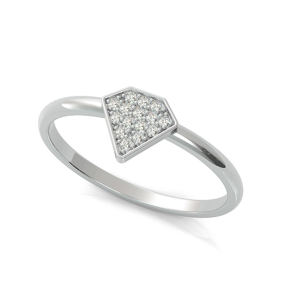 Diamond Shape Cluster Ring