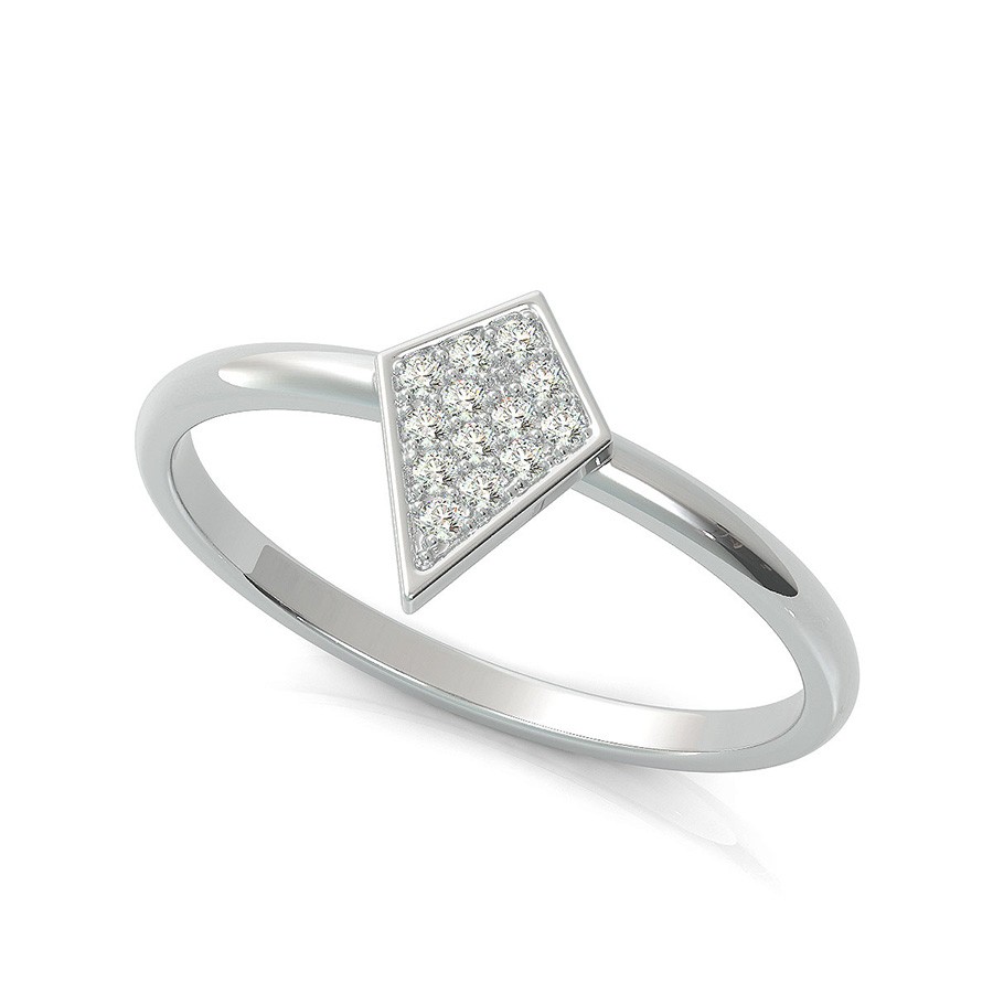 Kite Shape Cluster Ring