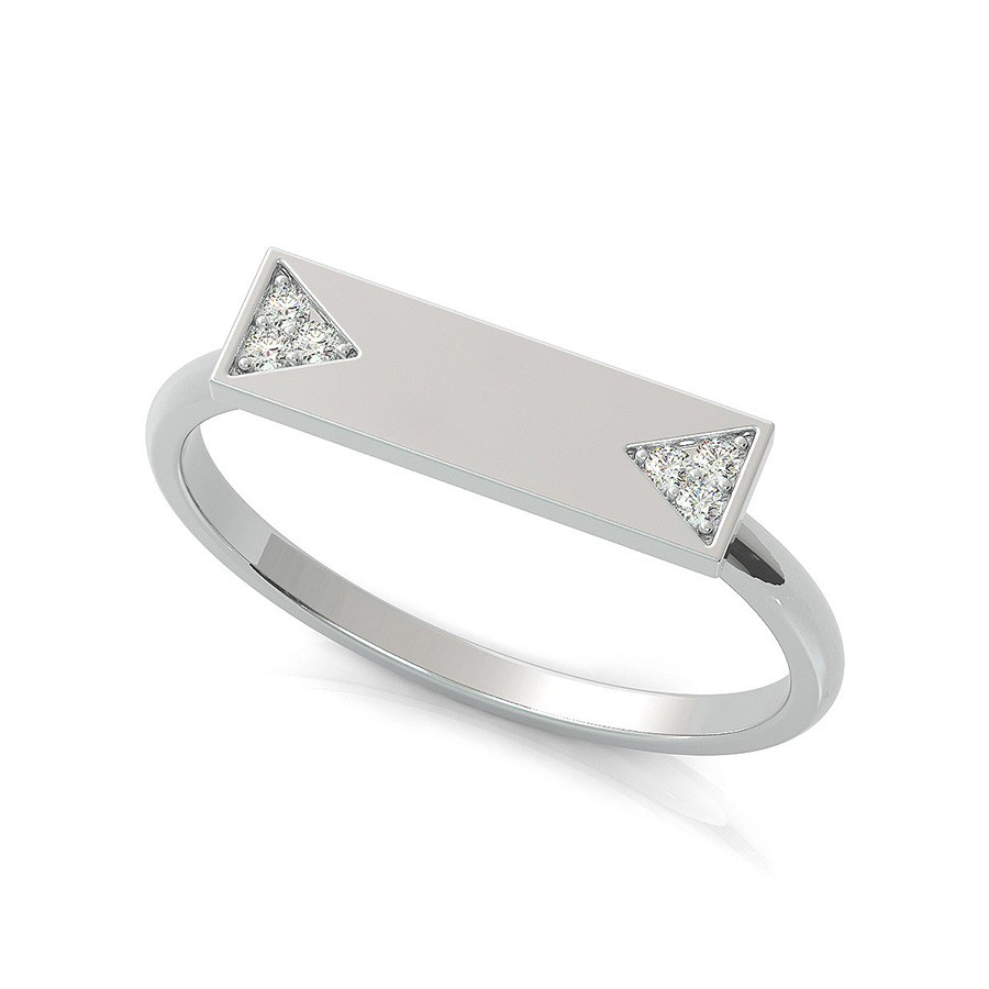 Bar Ring With Accent Stones