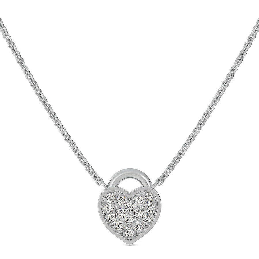 Heart Shape Lock Cluster Pendant