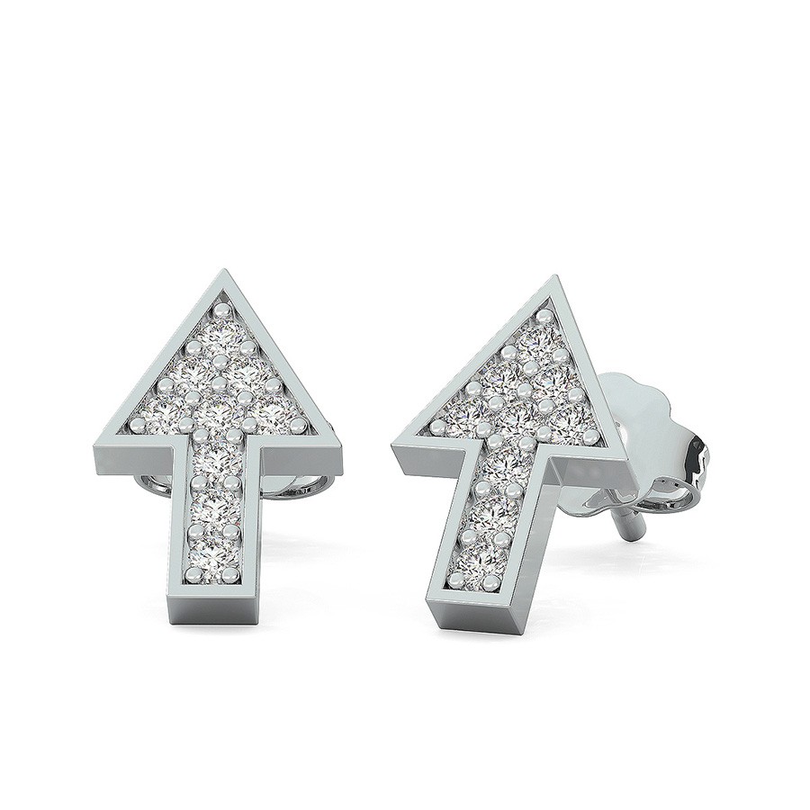 Arrow Earrings With Pave Set Stones