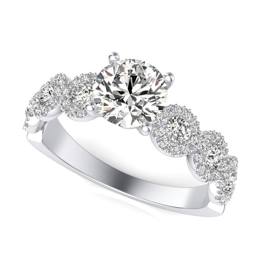Side Stone Engagement Ring