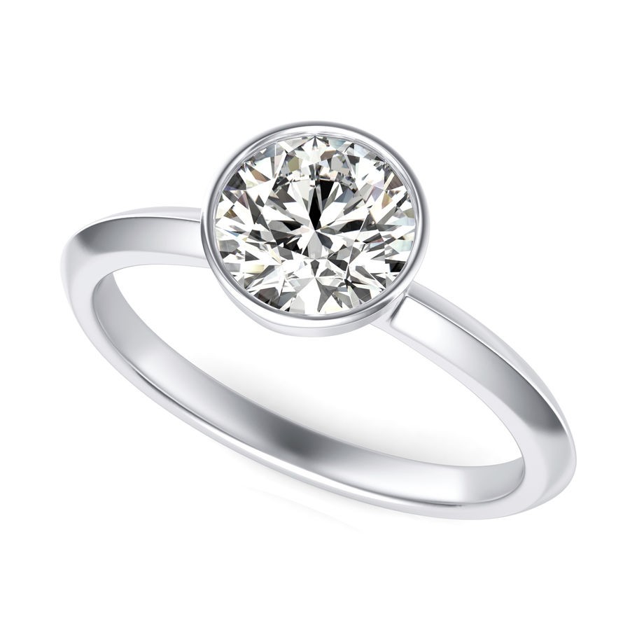 Bezel Solitaire Engagement Ring