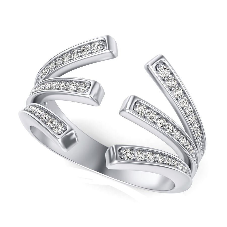 Three Row Open Split Fashion Ring