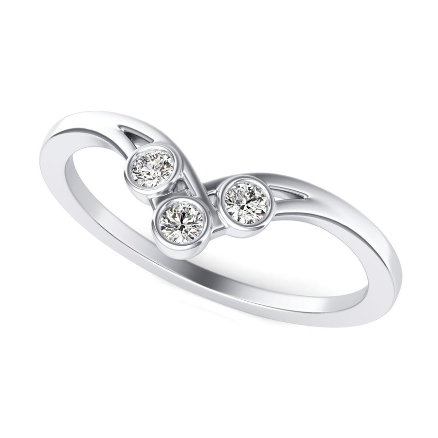 Three Stone Bezel Band