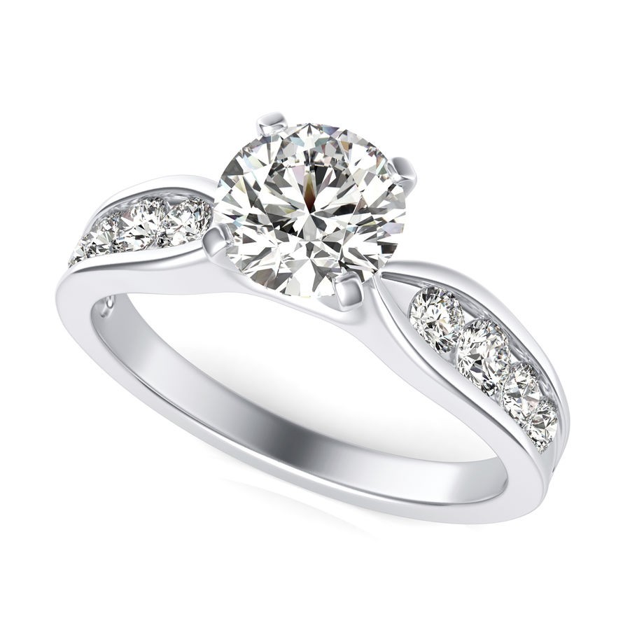 Channel Set Engagement Ring