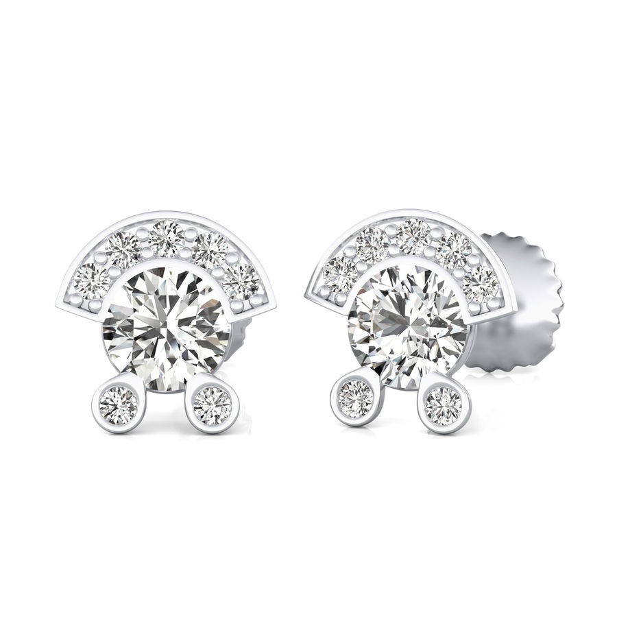 Half Halo Stud Earrings