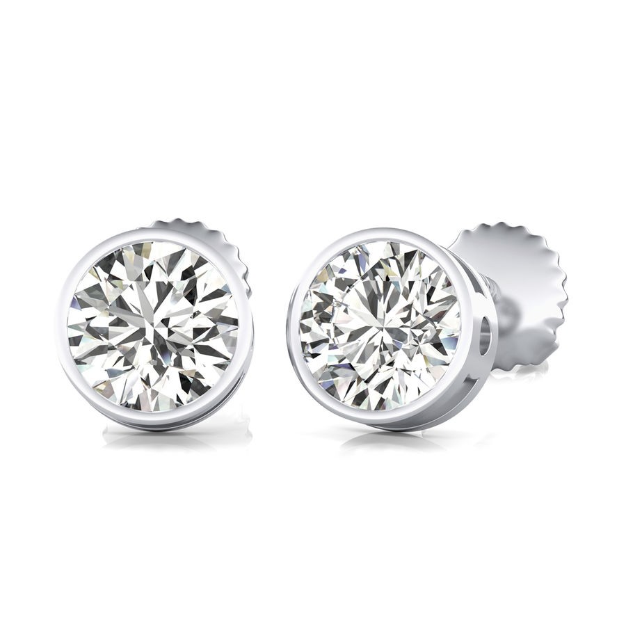 Bezel Stud Earrings