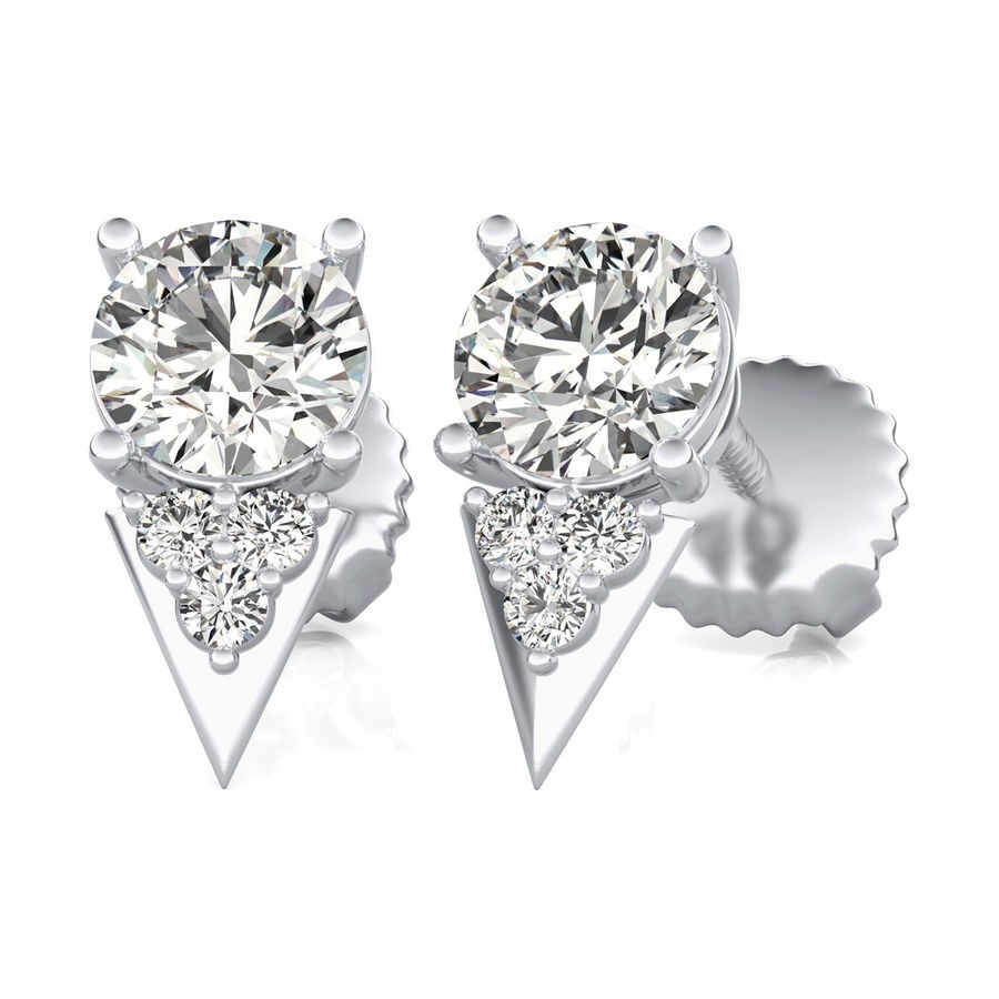 Stud with Triangle Earrings 