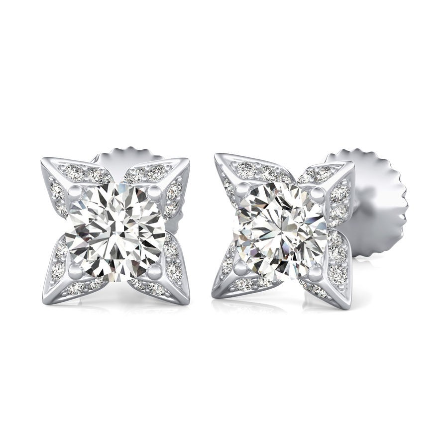 Flower Halo Stud Earrings