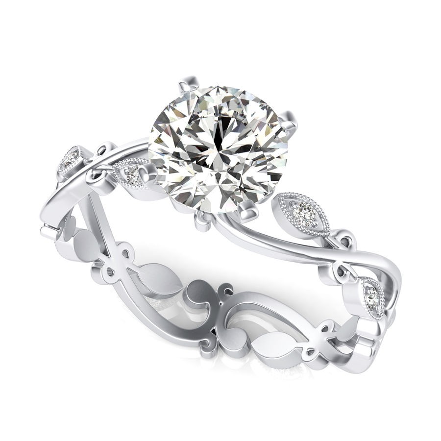 Floral Vine Engagement Ring